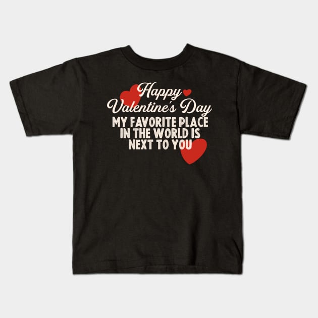 Happy Valentines day Kids T-Shirt by Skullart123